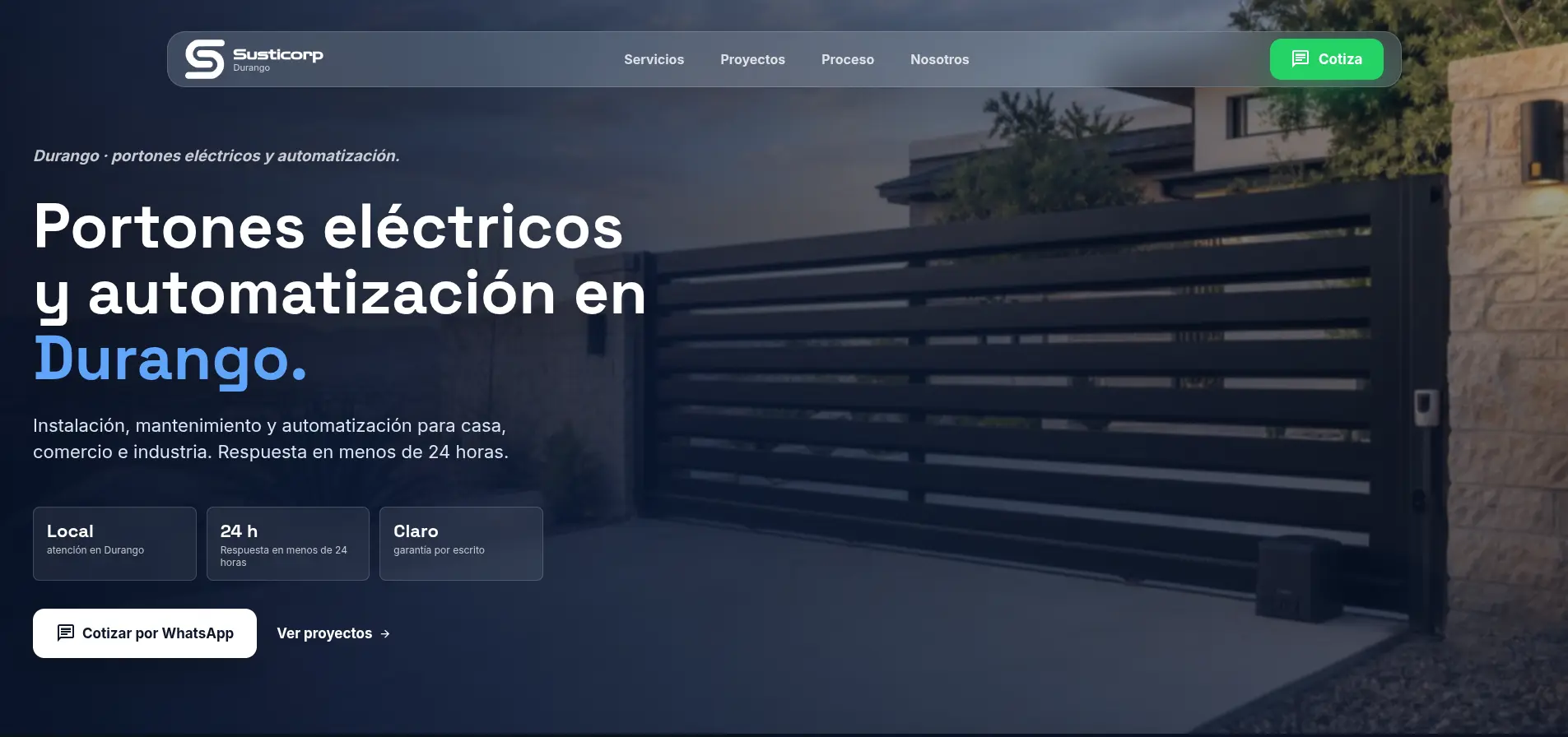 Sitio web de Susticorp Durango, parte del proyecto de presencia digital y gestión operativa